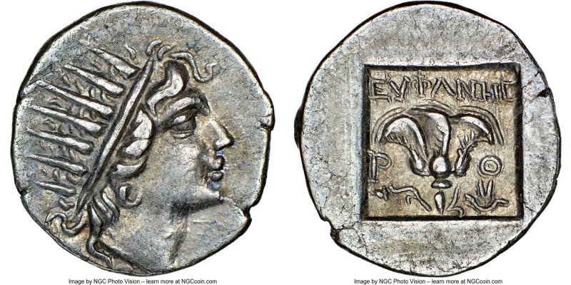 CARIAN ISLANDS. Rhodes. Ca. 88-84 BC. AR drachm (15mm, 12h). NGC Choice XF★. Pli...
