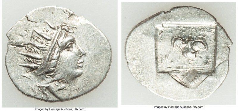 CARIAN ISLANDS. Rhodes. Ca. 88-84 BC. AR drachm (19mm, 2.17 gm, 11h). XF, die ro...