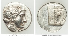 LYCIAN LEAGUE. Masicytes. Ca. 48-20 BC. AR hemidrachm (14mm, 1.85 gm, 12h). AU. Series 1. Laureate head of Apollo right; Λ-Y below / M-A, cithara (lyr...