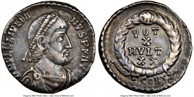 Julian II, as Augustus (AD 360-363). AR siliqua (16mm, 5h). NGC Choice VF. Constantina (Arles), 3rd officina, AD 361-363. D N FL CL IVLIA-NVS P F AVG,...