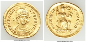 Arcadius, Eastern Roman Empire (AD 383-408). AV solidus (20mm, 4.45 gm, 6h). VF, graffiti. Constantinople, 4th officina, ca. AD 397-402. D N ARCADI-VS...