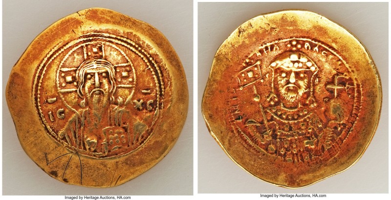 Michael VII Ducas (AD 1071-1078). AV/EL histamenon nomisma scyphate (28mm, 4.37 ...