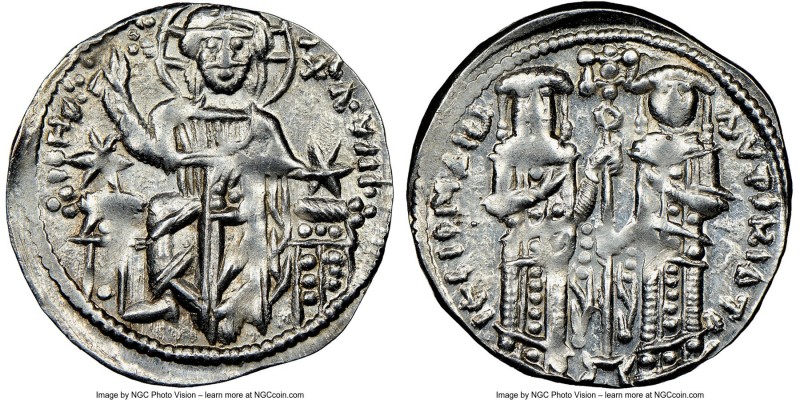 Andronicus II Palaeologus and Michael IX (AD 1294-1320). AR basilicon (22mm, 5h)...