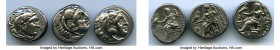 ANCIENT LOTS. Greek. Macedonian Kingdom. Ca. 336-323 BC. Lot of three (3) AR drachms. VF. Includes: (3) Alexander III the Great, AR drachms, Zeus seat...