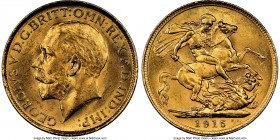 George V gold Sovereign 1915-S MS63 NGC, Sydney mint, KM29. AGW 0.2355 oz. 

HID09801242017
