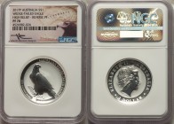 Elizabeth II silver Proof High Relief "Wedge-Tailed Eagle" Dollar 2017-P PR70 NGC, Perth mint, KM-Unl. Attractive high relief reverse proof with conca...