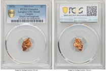 Elizabeth II Mint Error - Struck on Fragment Cent 1979 UNC Details (Lacquer) PCGS, KM59.1. A truly unique piece.

HID09801242017