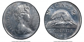 Elizabeth II Mint Error - Struck on Aluminum Planchet 5 Cents 1979 MS63 PCGS, KM60.2. 0.78gm.

HID09801242017