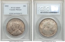 Pair of Certified Assorted Issues, 1) George V Dollar 1935 - MS64 PCGS, KM30. 2) Victoria 50 Cents 1900 - XF40 ANACS, KM6. Sold as is, no returns.

HI...