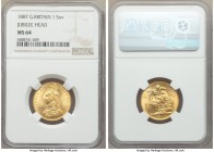 Victoria gold Sovereign 1887 MS64 NGC, KM767.

HID09801242017