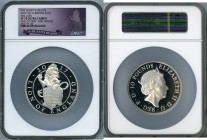 Elizabeth II silver Proof 10 Pounds (5 oz) 2017 PR70 Ultra Cameo NGC, KM-Unl. One of first 1000 struck. Contained in oversized NGC holder. 

HID098012...