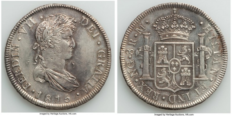 Ferdinand VII 8 Reales 1815 NG-M AU (Lightly Cleaned), Nueva Guatemala mint, KM6...
