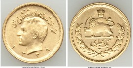 Muhammad Reza Pahlavi gold Pahlavi SH 1339 (1960) UNC, KM1162. 22mm. 8.11gm. Although weakly struck, luster remains full and contact marks are kept at...