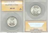 USA Administration 50 Centavos 1945-S MS65 ANACS, San Francisco mint, KM183. Superb luster and brilliant cartwheel.

HID09801242017
