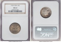 Pair of Certified Assorted Centavos, 1) Cuba: Republic 20 Centavos 1920 - MS63 NGC, KM13.2 2) Panama: Republic Centesimo 1937 - MS65 Red and Brown PCG...