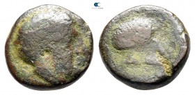 Kings of Macedon. Aigai or Pella mint. Amyntas II 395-393 BC. Dichalkon Æ