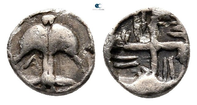 Thrace. Apollonia Pontica circa 475-350 BC. 
Hemiobol AR

7 mm., 0,34 g.

...