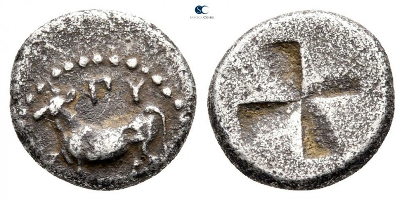 Thrace. Byzantion 340-320 BC. 
1/10 Stater AR

10 mm., 1,16 g.



very fi...