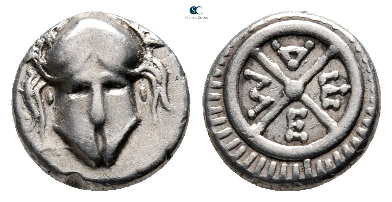 Thrace. Mesembria 420-320 BC. 
Diobol AR

9 mm., 1,25 g.



very fine