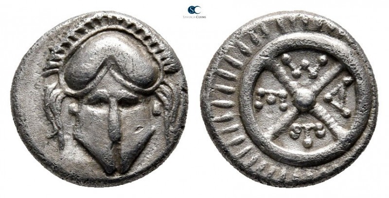 Thrace. Mesembria 420-320 BC. 
Diobol AR

10 mm., 1,17 g.



very fine
