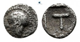 Arkadia. Tegea 423-400 BC. Tetartemorion AR