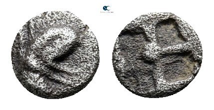 Ionia. Teos circa 500-450 BC. 
Tetartemorion AR

4 mm., 0,17 g.



nearly...