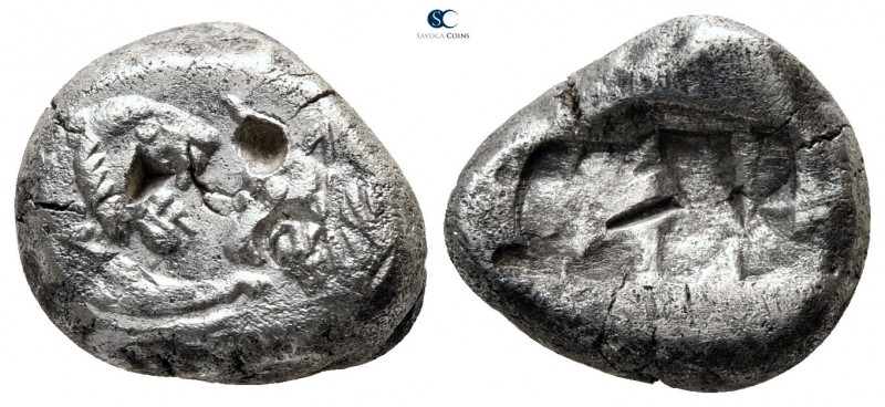 Kings of Lydia. Sardeis. Kroisos 564-539 BC. 
Siglos AR

14 mm., 5,11 g.

...