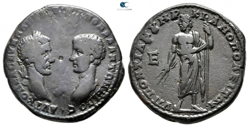 Moesia Inferior. Marcianopolis. Macrinus and Diadumenian AD 217-218. 
Bronze Æ...