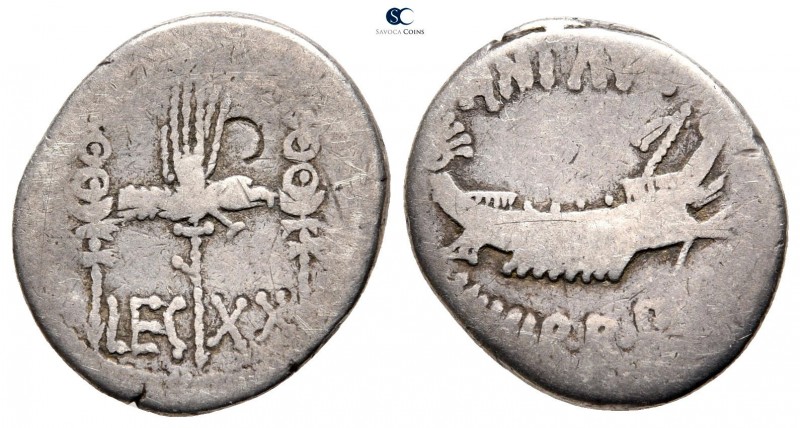Mark Antony 32-31 BC. Military mint travelling with Mark Antony
Denarius AR

...