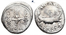 Mark Antony 32-31 BC. Military mint travelling with Mark Antony. Denarius AR