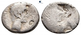 Augustus 27 BC-AD 14. Rome. Brockage Quinarius AR