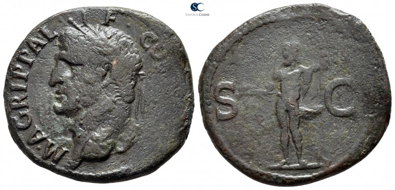 Agrippa 12 BC. Rome
As Æ

28 mm., 11 g.



very fine