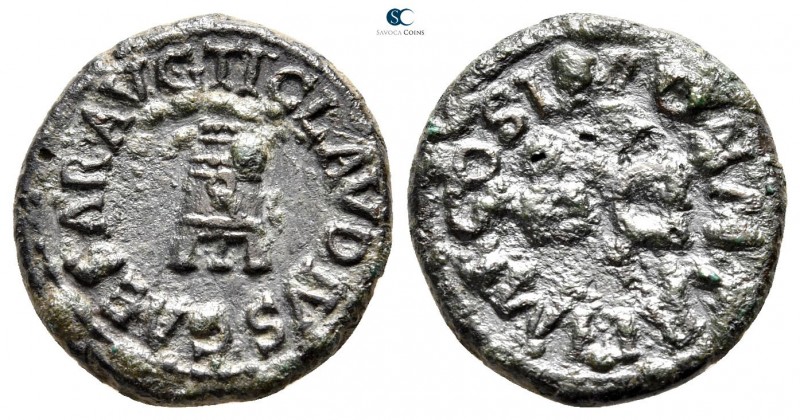 Claudius AD 41-54. Rome
Quadrans Æ

18 mm., 3,59 g.



nearly very fine