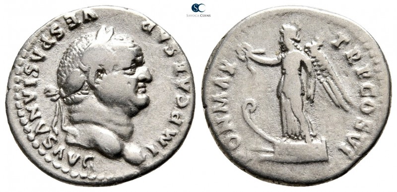 Vespasian AD 69-79. Rome
Denarius AR

19 mm., 3,23 g.



nearly very fine