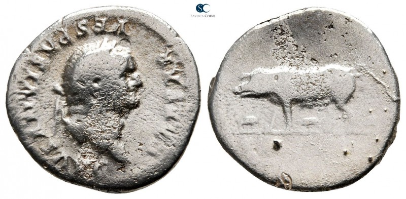 Vespasian AD 69-79. Rome
Denarius AR

17 mm., 2,47 g.



nearly very fine
