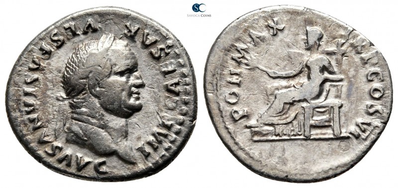 Vespasian AD 69-79. Rome
Denarius AR

19 mm., 3,06 g.



nearly very fine