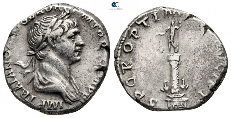Trajan AD 98-117. Rome
Denarius AR

18 mm., 3,4 g.



very fine