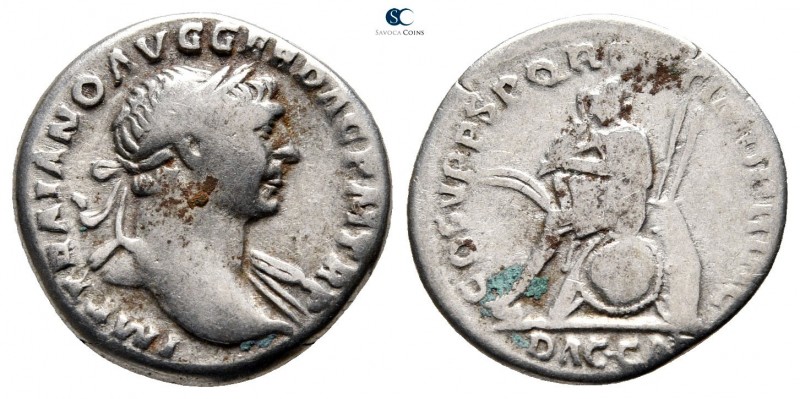 Trajan AD 98-117. Rome
Denarius AR

18 mm., 3,43 g.



very fine