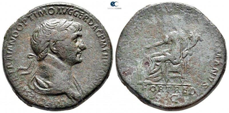Trajan AD 98-117. Rome
Sestertius Æ

33 mm., 25,54 g.



very fine
