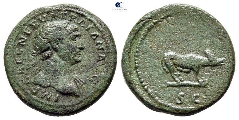 Trajan AD 98-117. Rome
Quadrans Æ

26 mm., 2,97 g.



nearly very fine