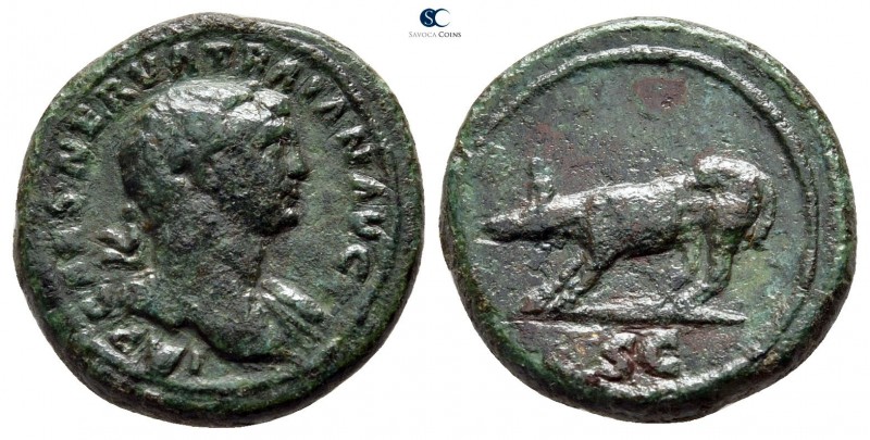 Trajan AD 98-117. Rome
Quadrans Æ

17 mm., 3,59 g.



very fine