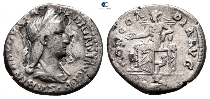Sabina Augusta AD 128-137. Rome
Denarius AR

17 mm., 2,71 g.



very fine