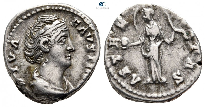 Diva Faustina I AD 140-141. Rome
Denarius AR

17 mm., 3,47 g.



very fin...