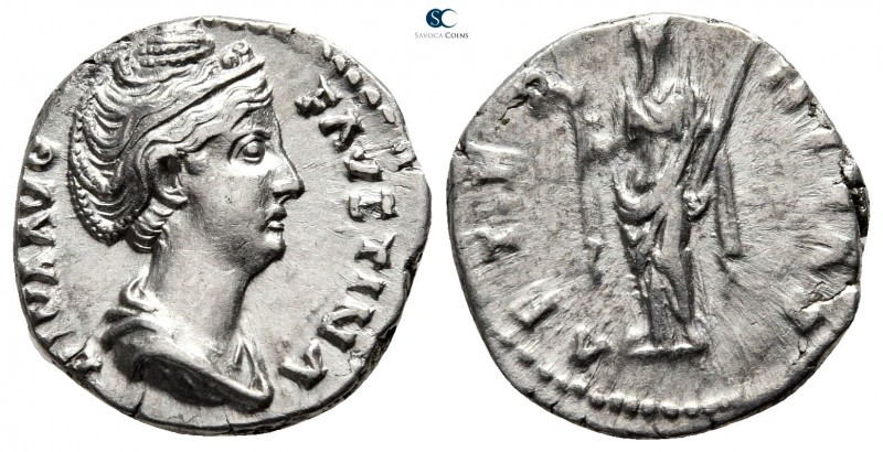 Diva Faustina I AD 140-141. Rome
Denarius AR

17 mm., 2,87 g.



very fin...