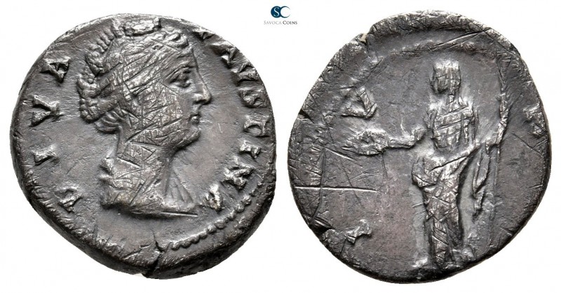Diva Faustina I AD 140-141. Rome
Denarius AR

18 mm., 3,08 g.



nearly v...