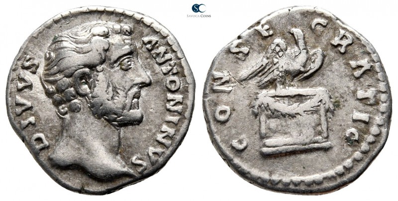 Divus Antoninus Pius AD 161. Rome
Denarius AR

17 mm., 3,02 g.



very fi...