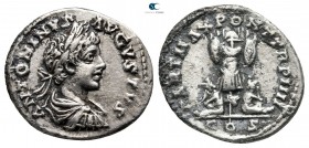 Caracalla AD 198-217. Laodicea ad Mare. Fourreé Denarius Æ