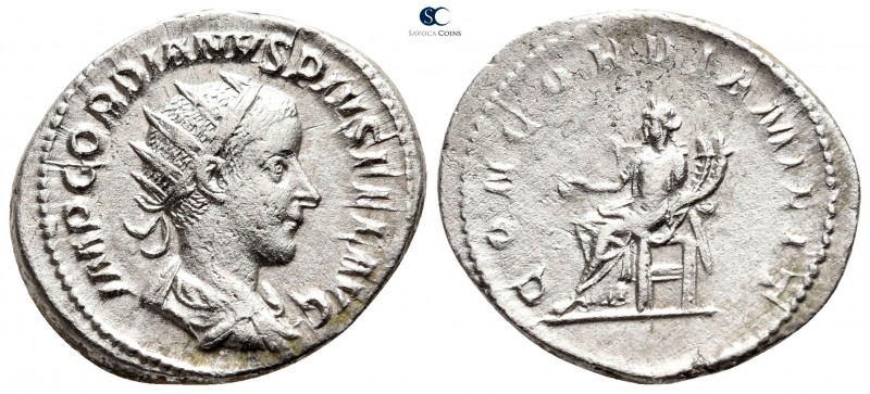 Gordian III AD 238-244. Rome
Antoninianus AR

23 mm., 4,03 g.



very fin...