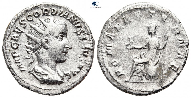 Gordian III AD 238-244. Rome
Antoninianus AR

22 mm., 4,23 g.



very fin...