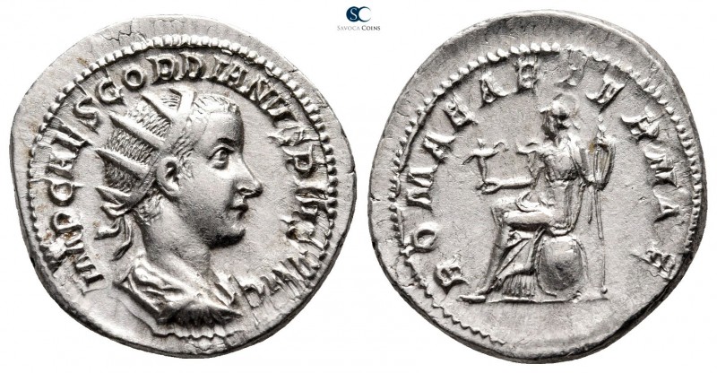 Gordian III AD 238-244. Rome
Antoninianus AR

23 mm., 4,73 g.



very fin...